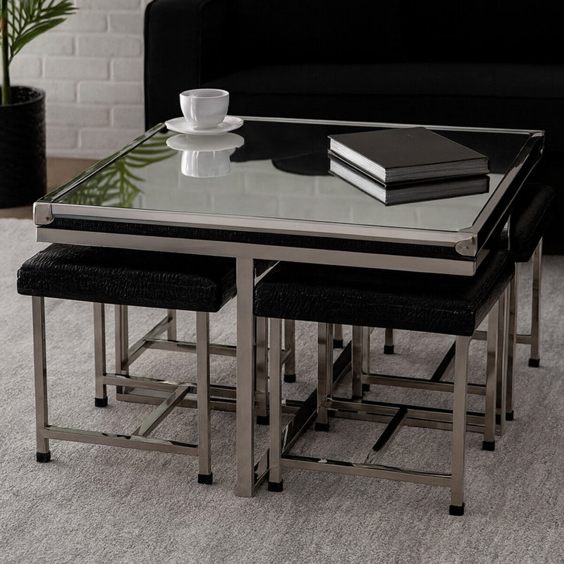 Surrey 4 -Person Glass Dining Set
