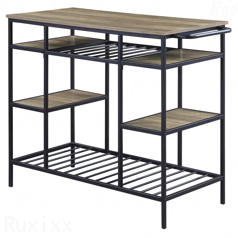 Kitchen Island With Open Shelving