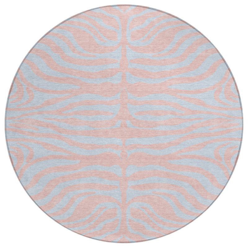 Fernelle Pink Washable Indoor-Outdoor Rug - , 8' x 8'