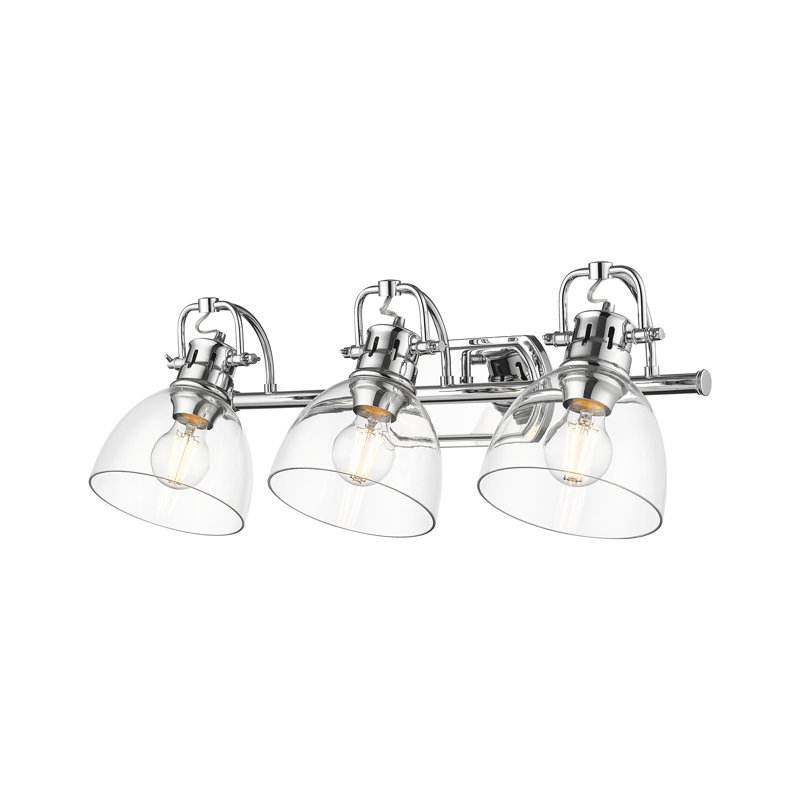 Ensemble de meuble-lavabo 3 lumières avec verre transparent Aljona, Chrome
