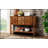Vintage Solid Wood Storage Sideboard with 2 Drawers, Cabinets, and Bottom Shelf for Home Decor and Organization-1212400386
