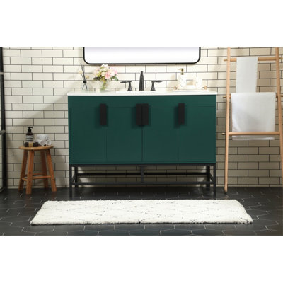 Eugene 48'' Single Bathroom Vanity with Engineered Marble Top