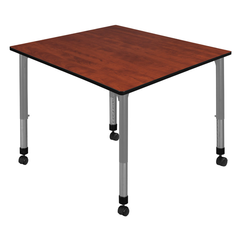 Kee Mobile 72" L Square Breakroom Table, 34" H x 72" L x 72" W, Cherry