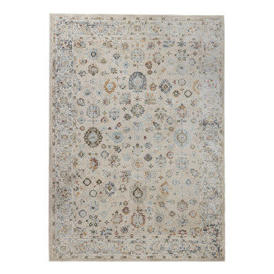 Sandrah Traditional Bordered Premium Polyester Performance Area Rug