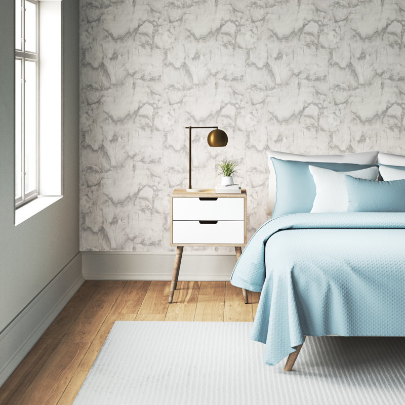 Callum 10.05m x 55cm Semi-Gloss Wallpaper Roll, Grey