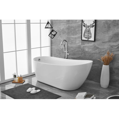 Jakeena 70'' x 31.5'' Soaking Acrylic Bathtub
