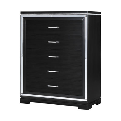 Isabelle Black 5-Drawer Chest