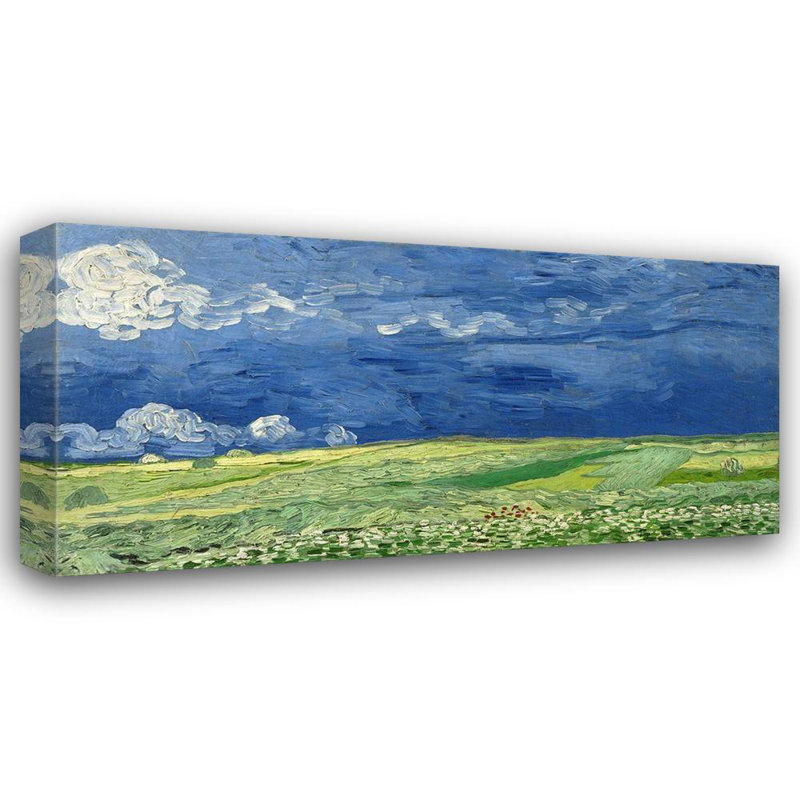 «Red Barrel Studio®» par Van Gogh, Vincent, art sur toile tendue sous le titre: Wheatfield Under Thunderclouds 57633