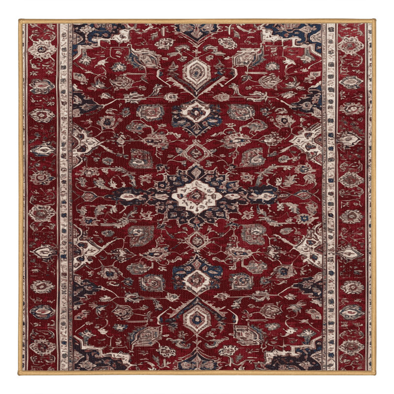 Tapis brun lavable à la machine, Carré 6 pi