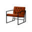 Fauteuil à oreilles Elegant, rouge carrelé, 27,6 po x 29,1 po x 29,5 po | Cadre 100% métal avec tissu 100% Babyface | Hauteur du siège confortable: 18,1 pouces, parfait pour le salon et un coin lecture confortable, design élégant et durable-797212089