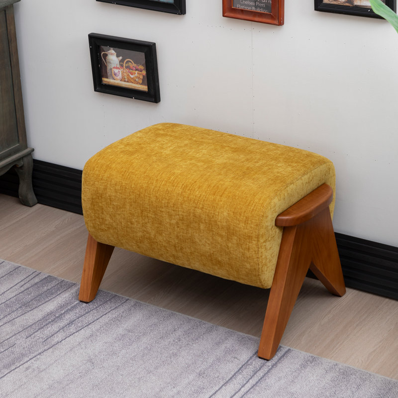 65cm Wide Rectangle Solid Colour Standard Ottoman, Yellow