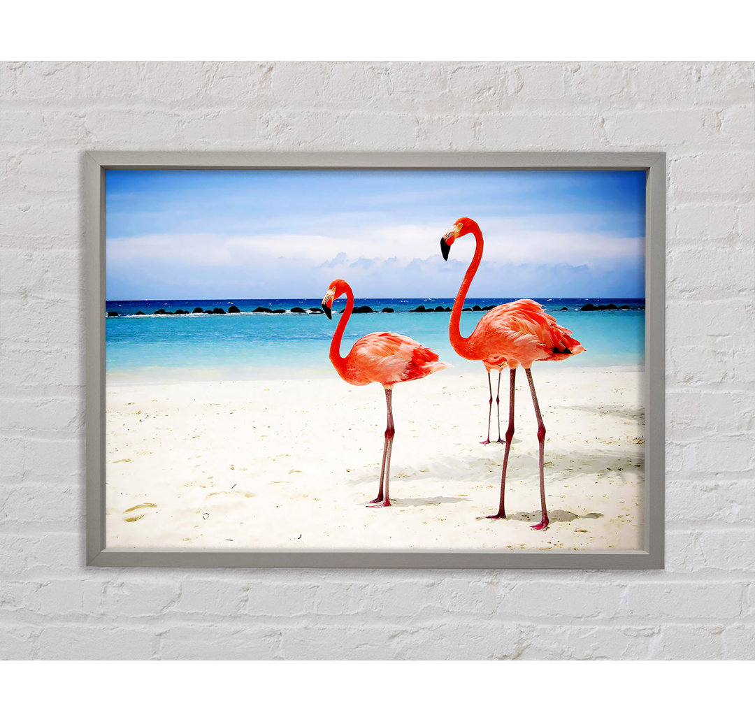 Flamingo Paradise - Einzelner Bilderrahmen Kunstdrucke auf Leinwand