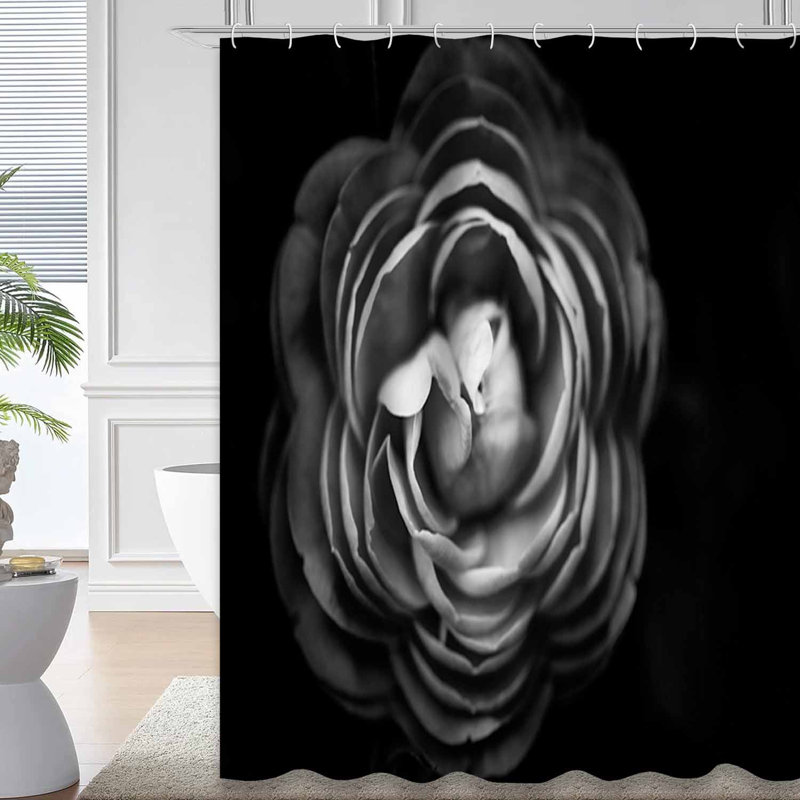 Rideau de douche abstrait avec 12 crochets, L 72 po x l 72 po