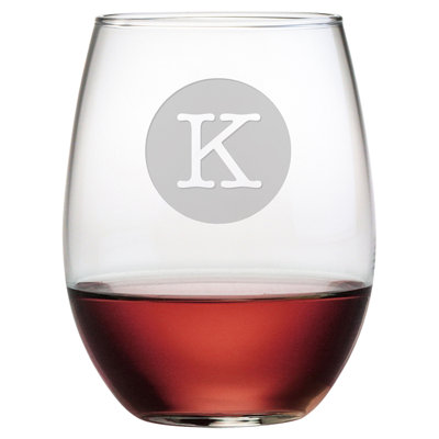 Typewriter Monogram 21oz. Wine Glass Set