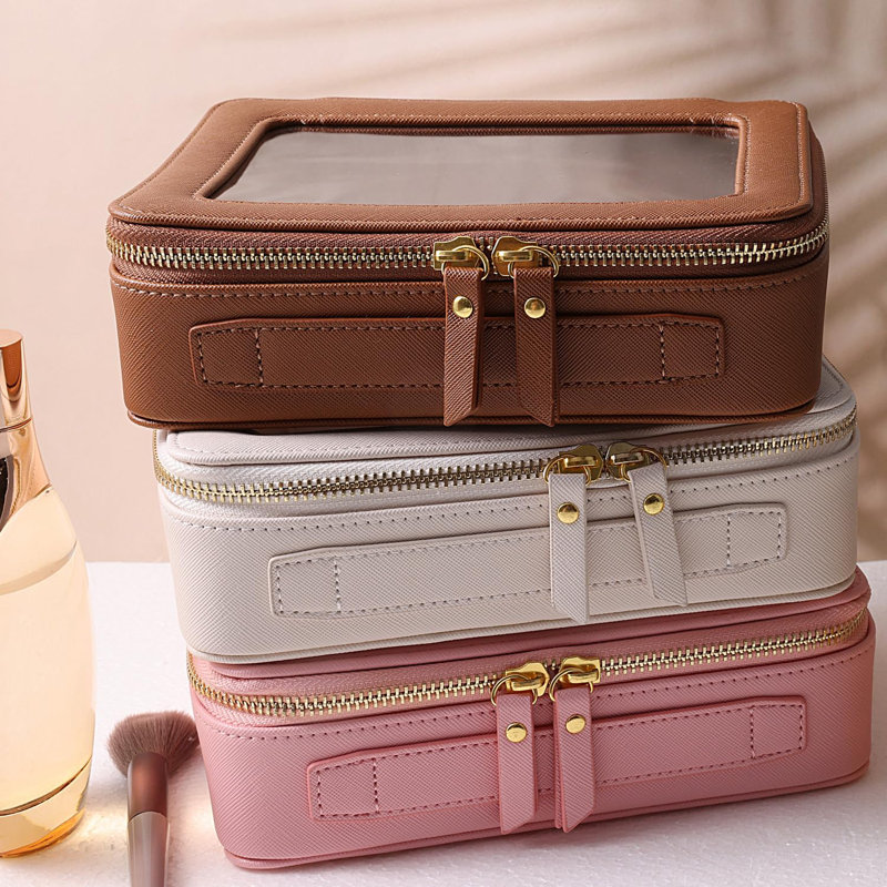 Toiletry Bag Waterproof Cosmetic Organizer With Handle Lagre Opening For Travelling