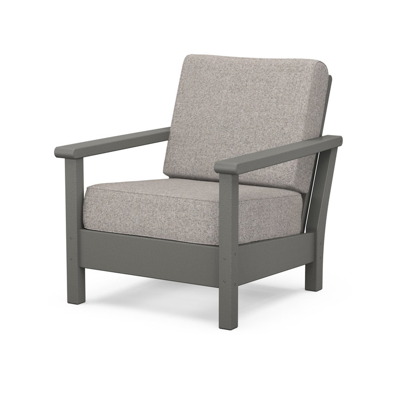 Chaise à assise profonde Harbor, Weathered Tweed, Slate Grey