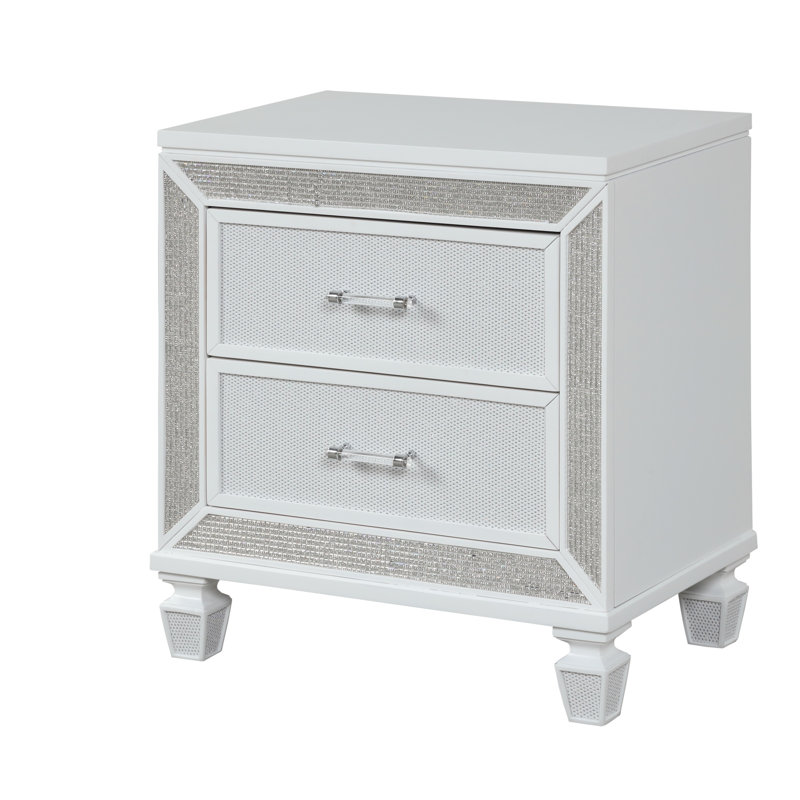 Table de chevet 2 tiroirs Crystal