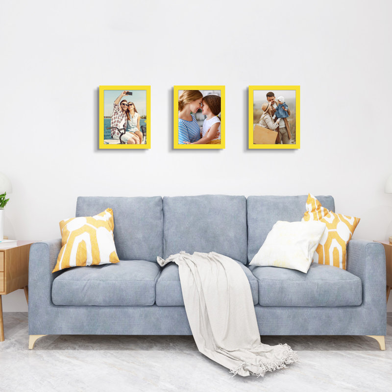 Collage Picture Frame, Set of 3, Yellow, 8" W x 10" H