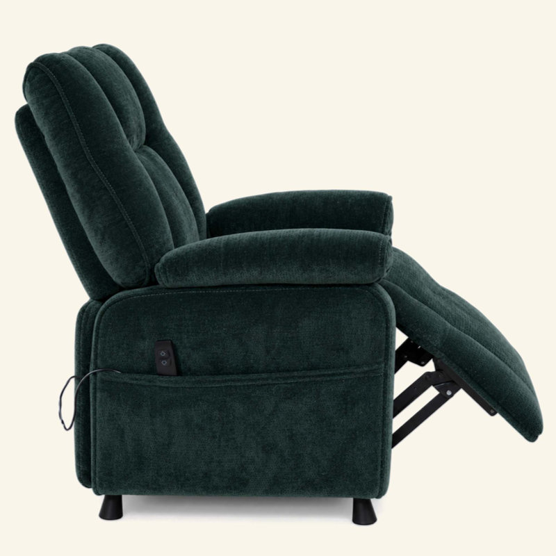 Fauteuil inclinable électrique Basic, Chenille vert noirâtre