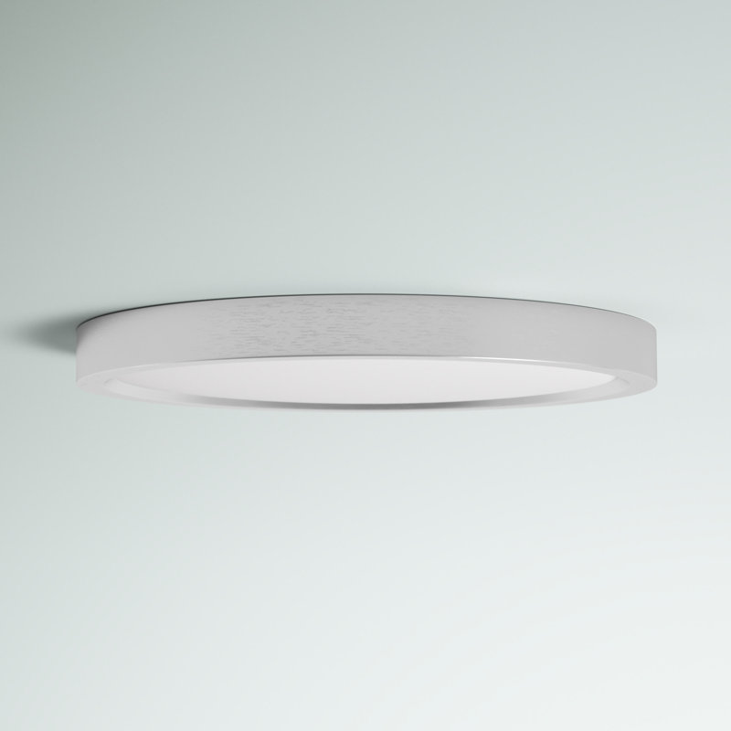 Corian Acrylic LED Flush Mount, Brushed Nickel, 1" H x 11" W x 11" D