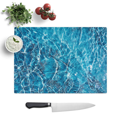 Tempered Glass Ripple Chopping Board