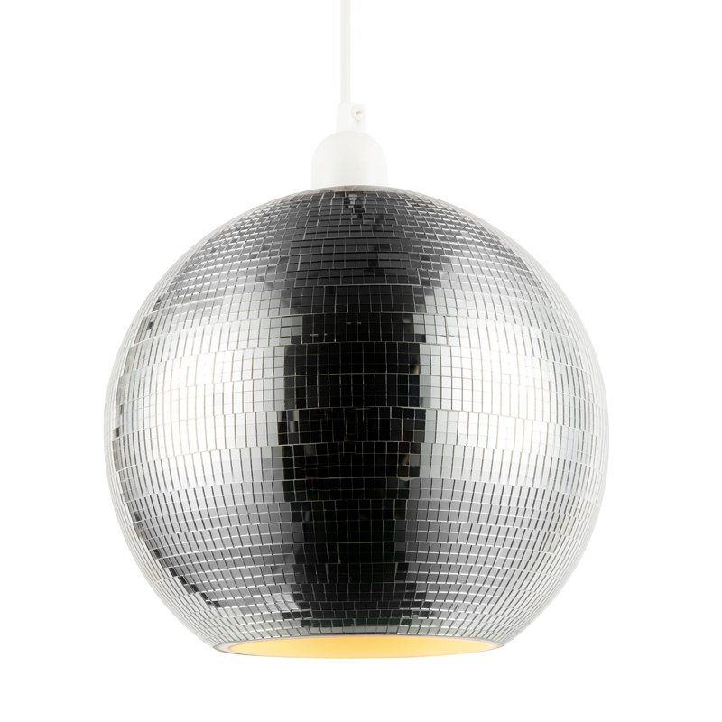 23cm H Plaster Round Pendant Shade ( No Direct Attachment Method ), Silver