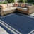 Border Navy/Ivory Easy-Care Jute-Style Indoor/Outdoor Flat Woven Area Rug-1883060191-1883060185
