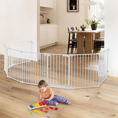 Baby Safety Gate Free Standing 8 Panels Pet Gates Foldable Play Yard