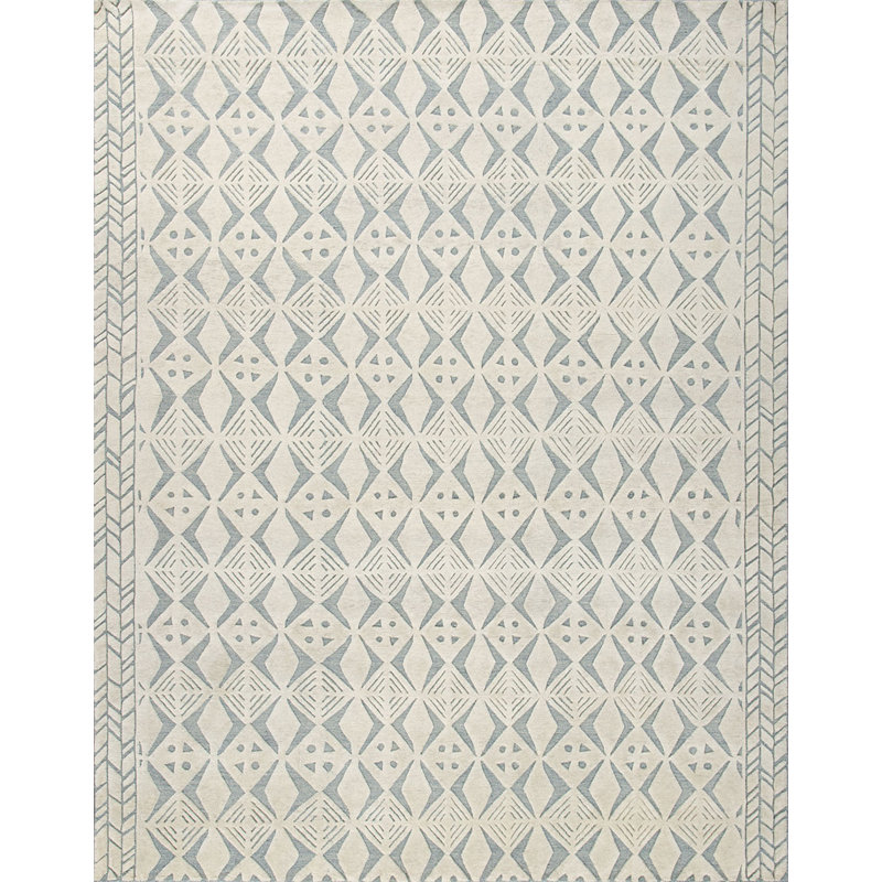 Wool Geometric Area Rug, Rectangle 4'1" x 8'