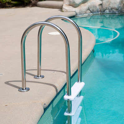 Escabeau de piscine à 5 marches en acier inoxydable, marchepied pour piscine creusée
