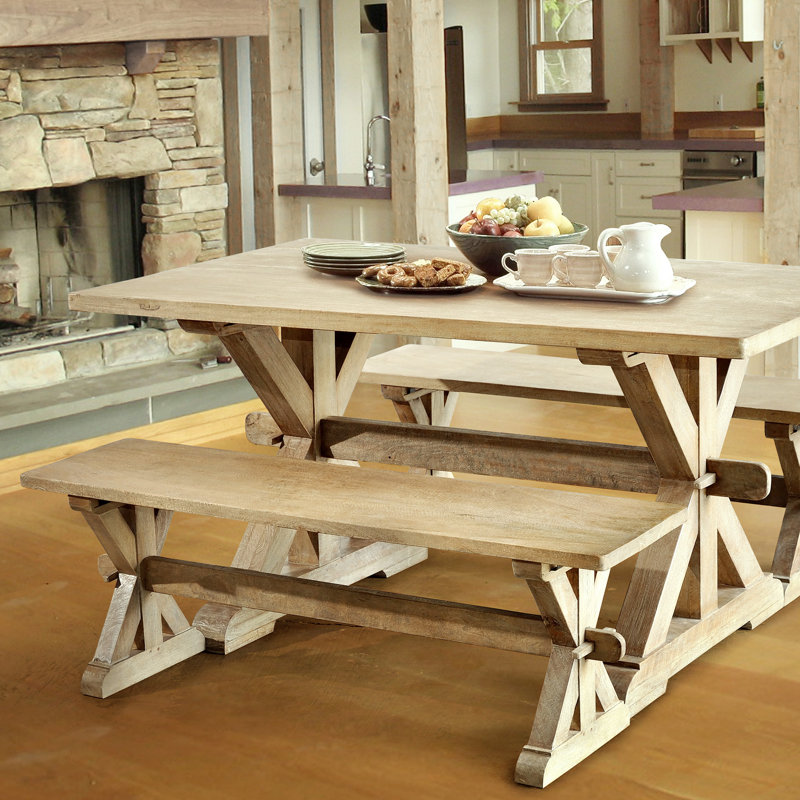 André Solid Wood Bench