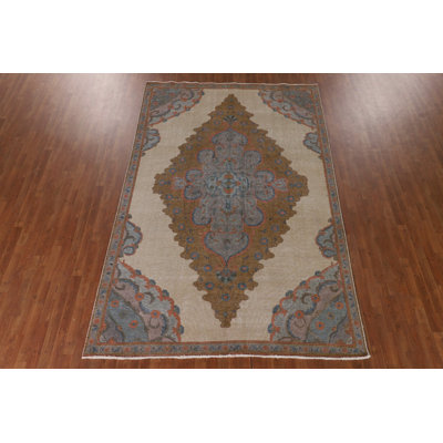 Distressed Wool Traditional Area Rug 7x11