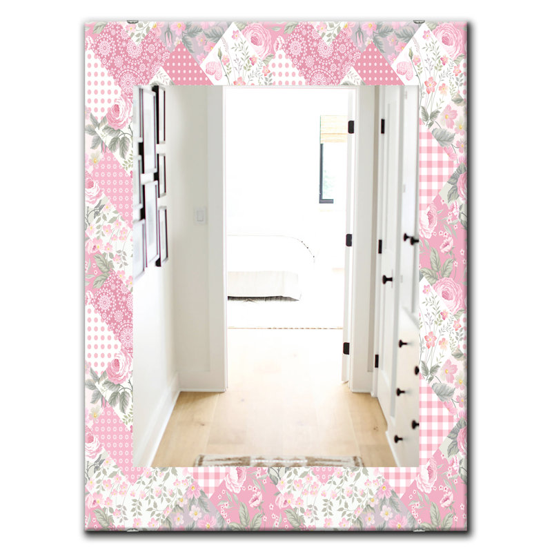 Miroir de salle de bain/meuble-lavabo à 6 traditionnelles floral, H 39,4 po x l 29,5 po