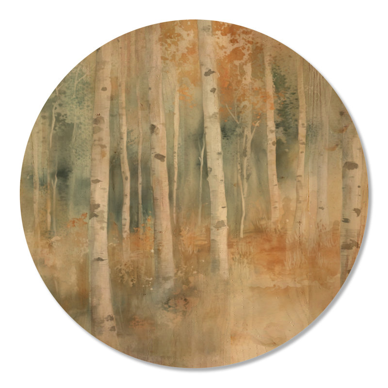 Décoration murale ronde en bois Gascon II - Forest, Rond 23 po, Rond