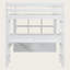 Lit mezzanine double avec bureau intégré, tiroirs et tablettes de rangement, lit station de travail en bois massif pour enfants, adolescents et adultes, blanc