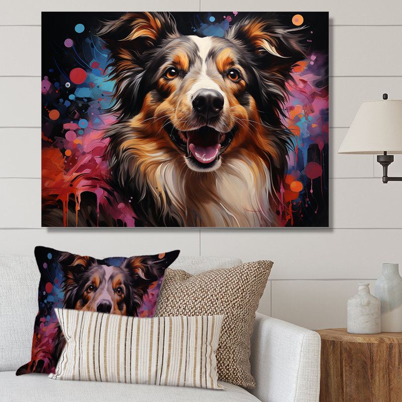 Shetland Sheepdog, portrait sur toile, H 12 po x l 20 po x P 1 po, Toile tendue