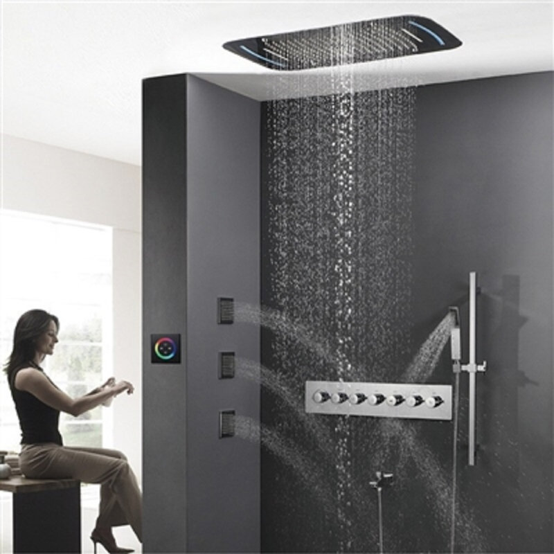 Riviera Oil Rubbed Bronze 360 LED Shower System Adjustable Body Jets, Elegant Finish