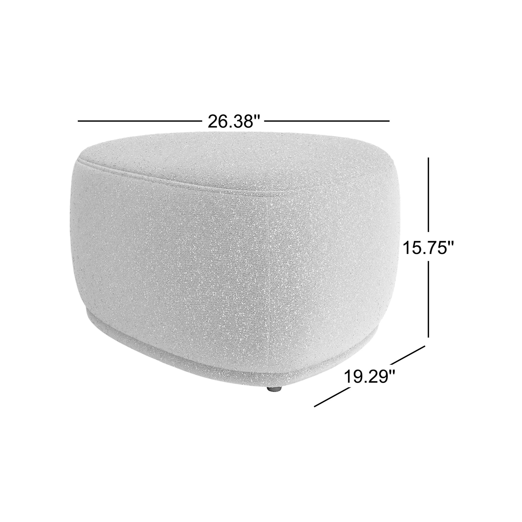 Adna 26.5'' Triangular Upholstered Ottoman, Saddle Brown Polyester