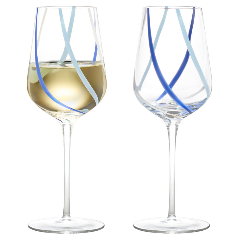 Rio 700ml Handmade Wine Glass Set, Blue