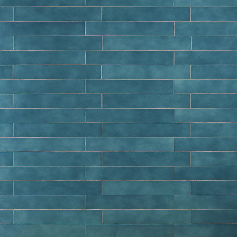 Carreau de porcelaine pour plancher et mur 3 po x 18 po Palermo (10,76 pieds carrés / caisse), Bleu Caraïbes