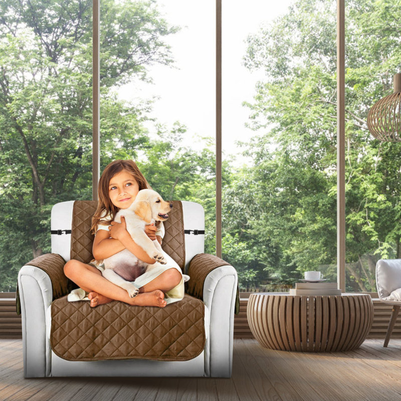 Polyester Armchair Slipcover, Brown Polyester