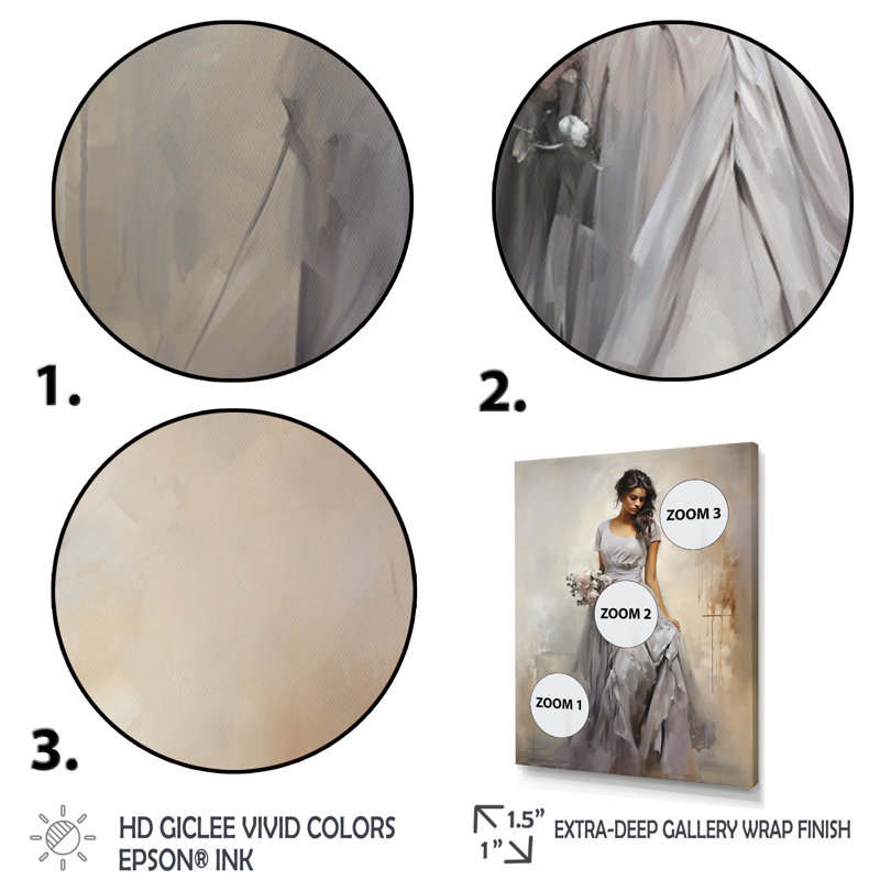 «Gray Dance Quiet Contemplation IV», art mural sur toile, Cadre flottant noir, H 32 po x l 24 po x P 1 po