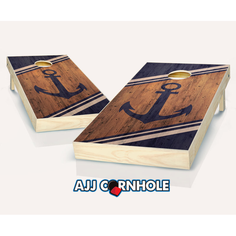 Ensemble de cornhole en bois massif 2 'x 4' avec sacs, Rouge / jaune