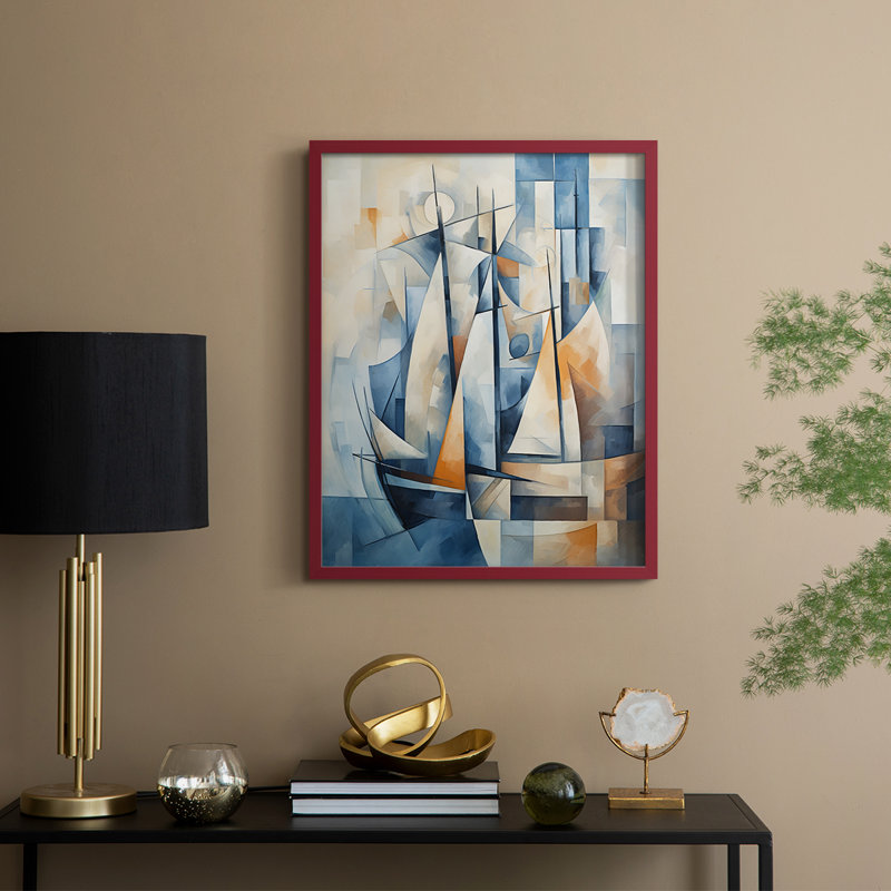 NAUTICAL Series CCCCLXXXXI - Reproduction encadrée de qualité supérieure - Prêt à être accroché - Aucun clou requis, Noir