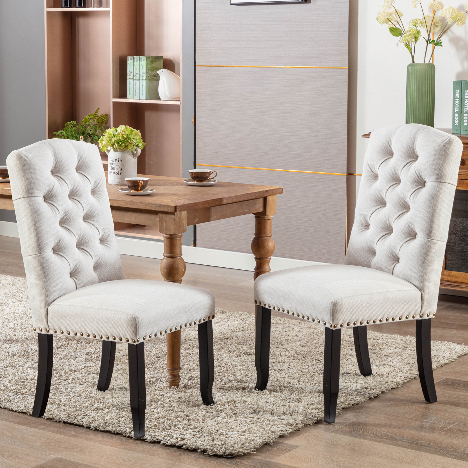 Bookout Tufted Upholstered Wooden Dining Chairs