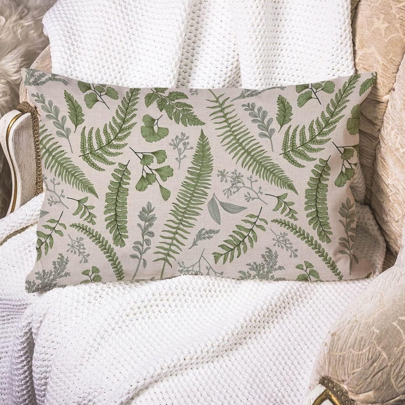 Leaves Cushion Cover Outdoor Linen Pillowcase ,30X50cm 12X20 Inch
