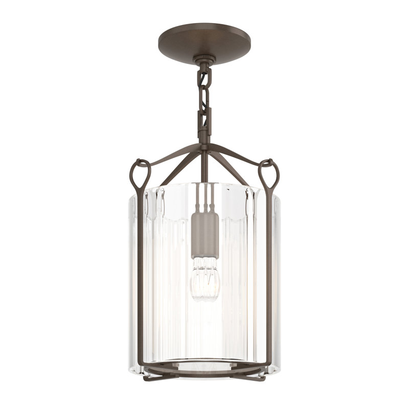 Bow 1 - Light Semi Flush Mount, Bronze, Clear Fluted