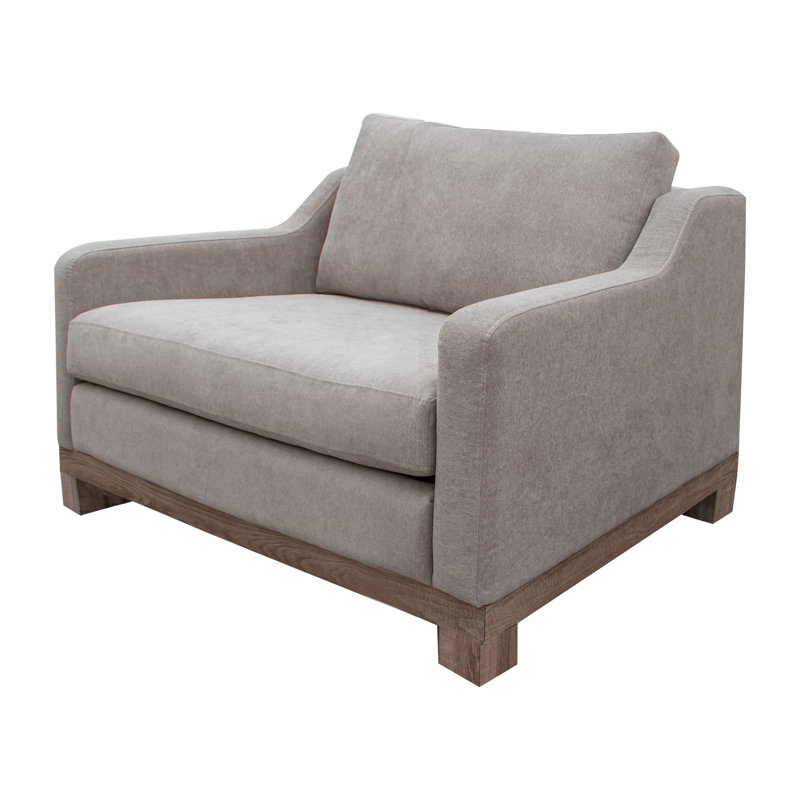 Fauteuil large de 31,75 po Giralda Casoni, Mélange de polyester gris