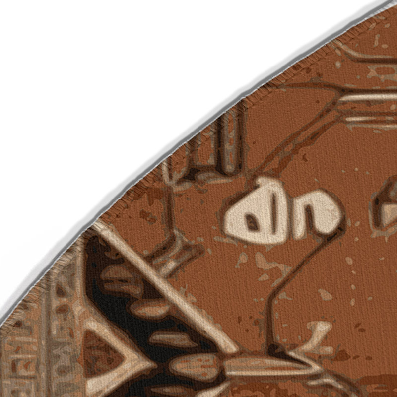 Tapis d'intérieur et d'extérieur brun Persian, Rond 5 pi