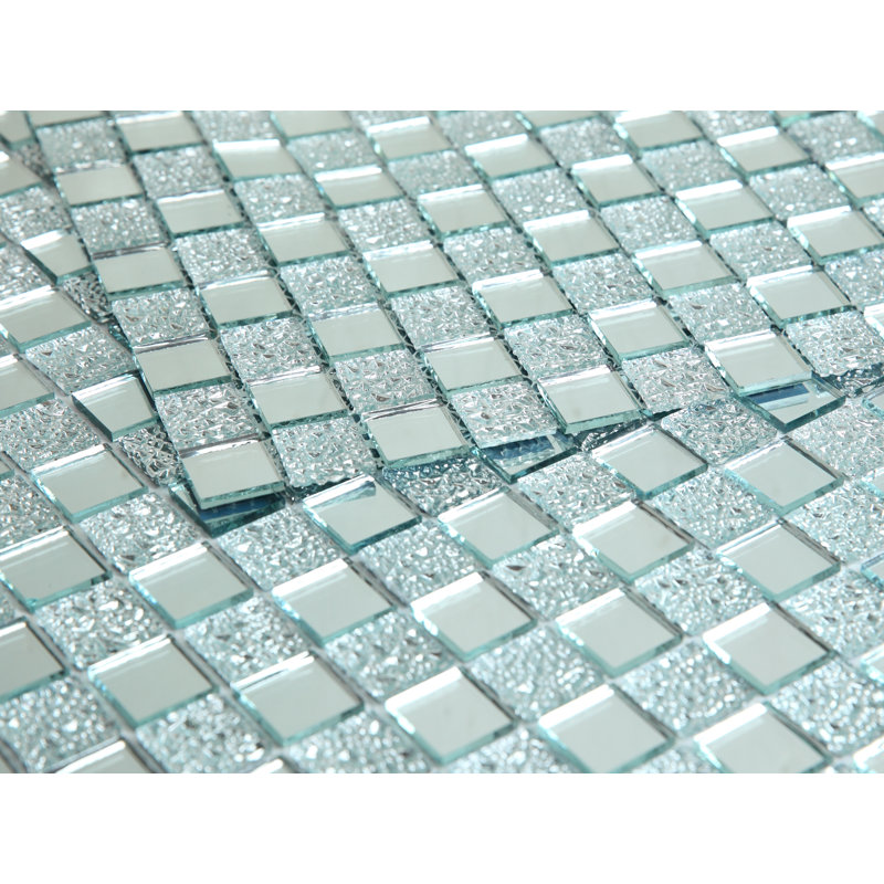 1'' W x 1'' L Glass Tile Mosaic Sheet